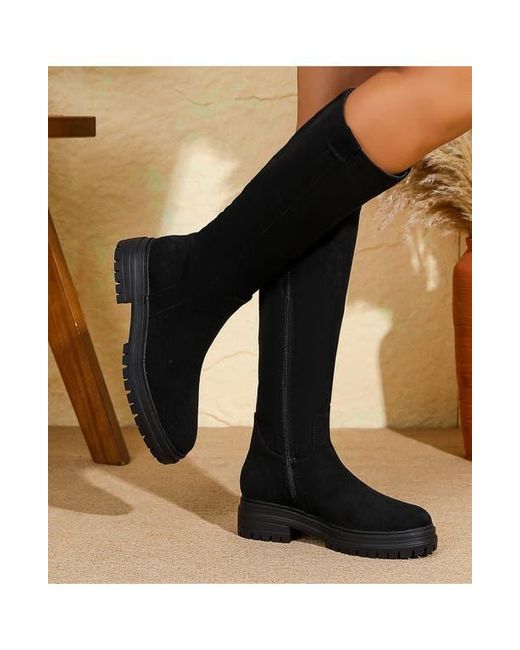 BERNESS Black Fleece Lined Knee High Boot