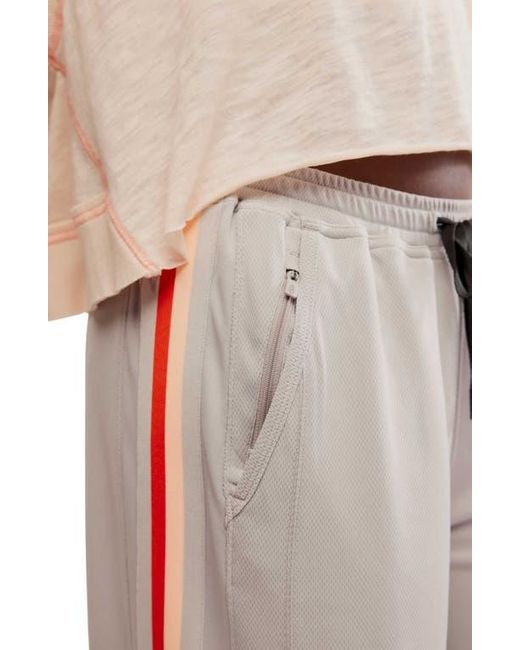 Free People Brown One On One Side Stripe Mesh Drawstring Pants