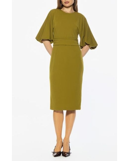 Alexia Admor Women's Green Auden Sheath Midi Dress