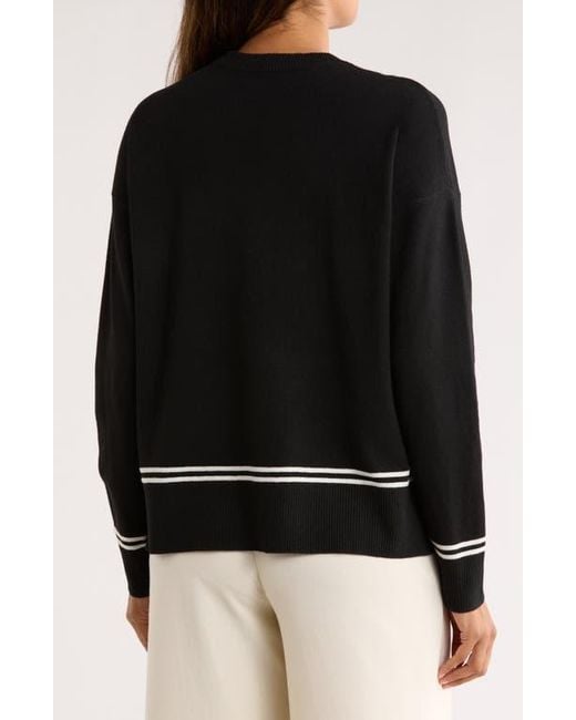 Nordstrom Rack Black Tipped Crewneck Sweater