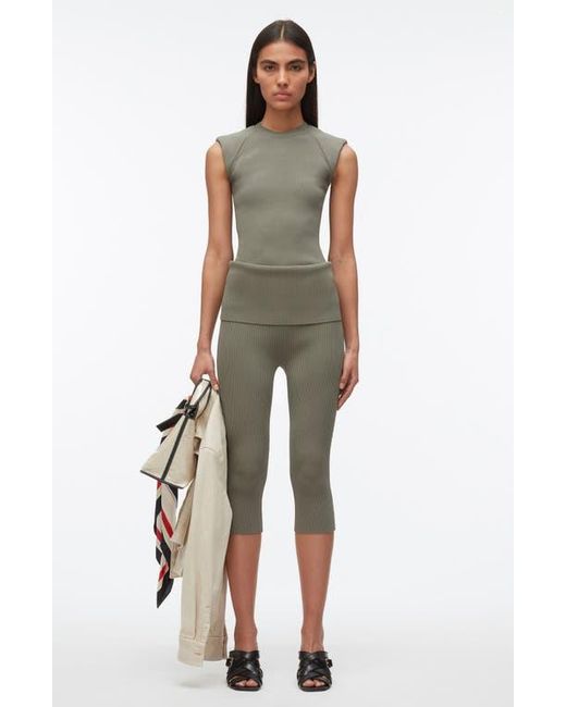 3.1 Phillip Lim Green Compact Rib Structured Top