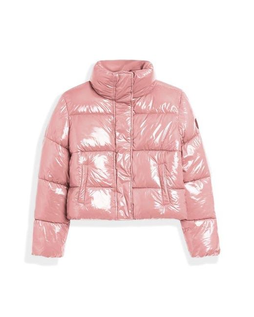 Noize Pink Coco Crop Water Resistant Puffer Jacket
