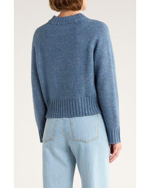 French Connection Blue Crewneck Crop Sweater