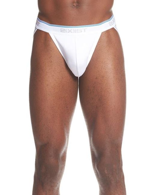 2xist White 3-Pack Stretch Jock Straps for men