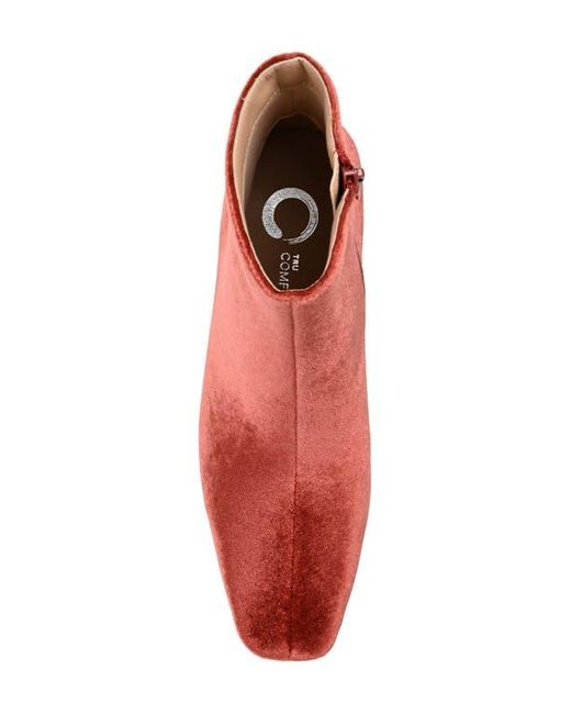 Journee Collection Red Hazara Block Heel Bootie