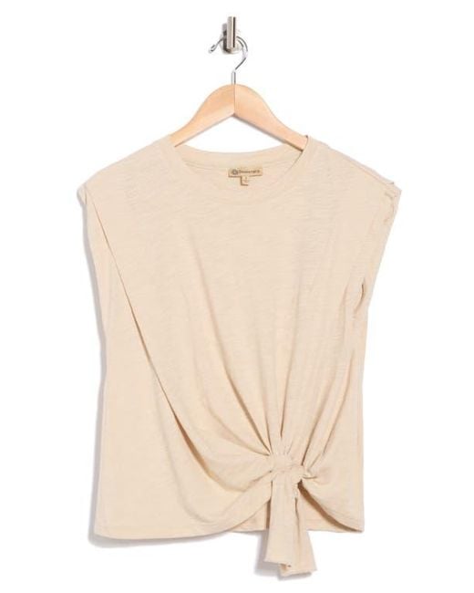 Democracy Natural Tie Front Sleeveless Knit Top