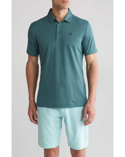 Travis Mathew Blue Knit Cotton-Blend Polo Shirt for men