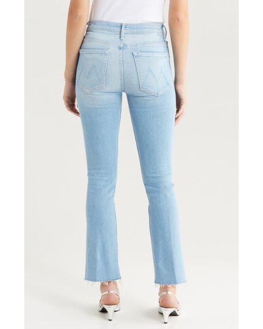 Mother Blue The Insider High Waist Fray Hem Crop Bootcut Jeans
