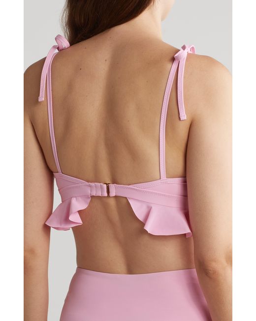 Hanky Panky Pink Ruffle Triangle Bikini Top