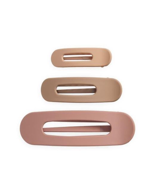 Kitsch Brown Assorted 3-Pack Matte Flat Lay Claw Clips