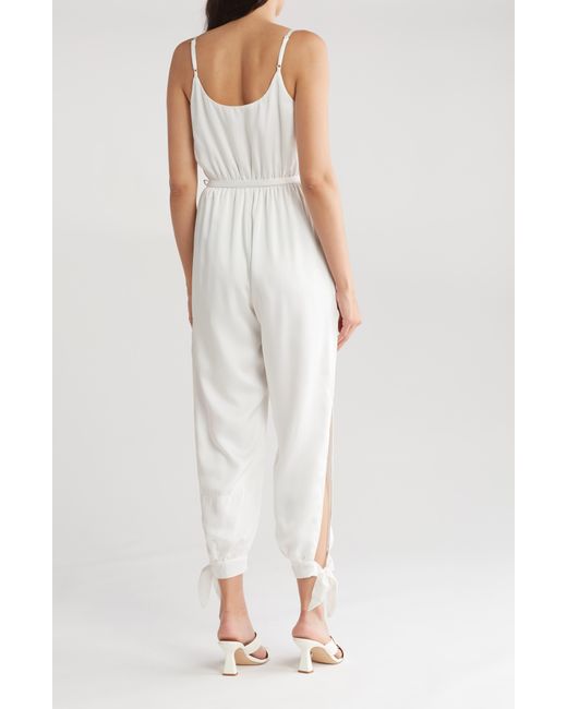 Lulus White Lovely As Can Be Satin Jumpsuit