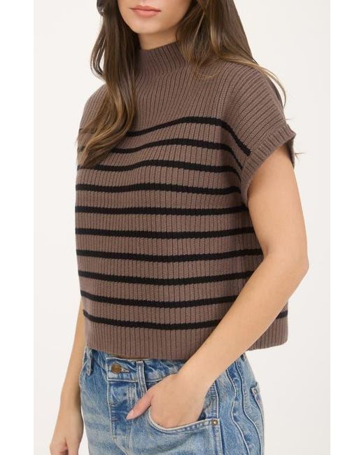Blu Pepper Brown Mock Neck Pullover Sweater