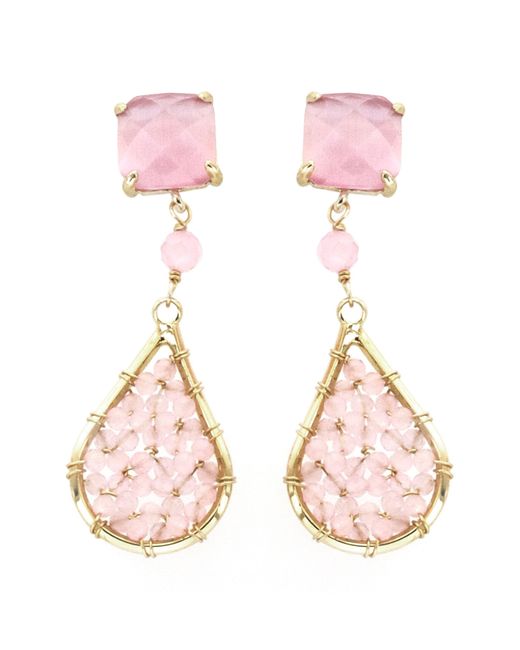 Panacea Pink Crystal Drop Earrings