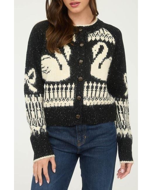 Blu Pepper Black Swan Button Cardigan