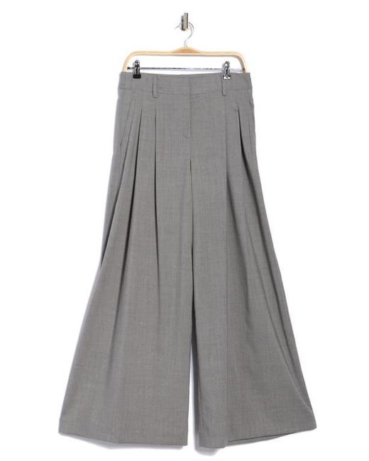 Twp Brown New Didi Pleated Stretch Wool Wide Leg Pants