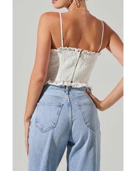 Astr Blue Dreama Crop Bustier Top