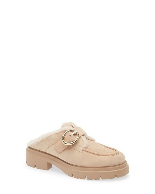 Stuart Weitzman Natural Benni Genuine Shearling Mule