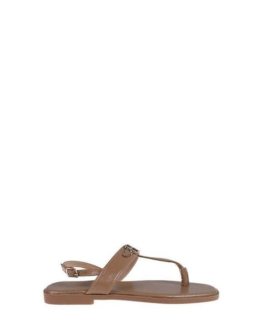 Bebe Brown Logo Toe Post Sandal