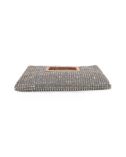 BERNESS Gray Rhinestone Rectangular Clutch
