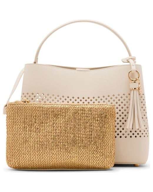 Anne Klein Natural Perforated Satchel