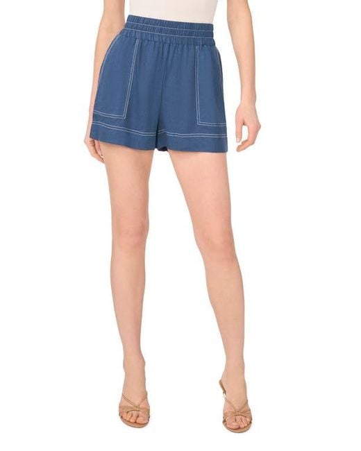 Halogen® Blue Contrast Stitch Pull-On Shorts