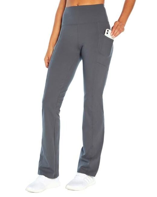 Marika Blue Eclipse Yoga Leggings with Moisture-Wicking Fabric