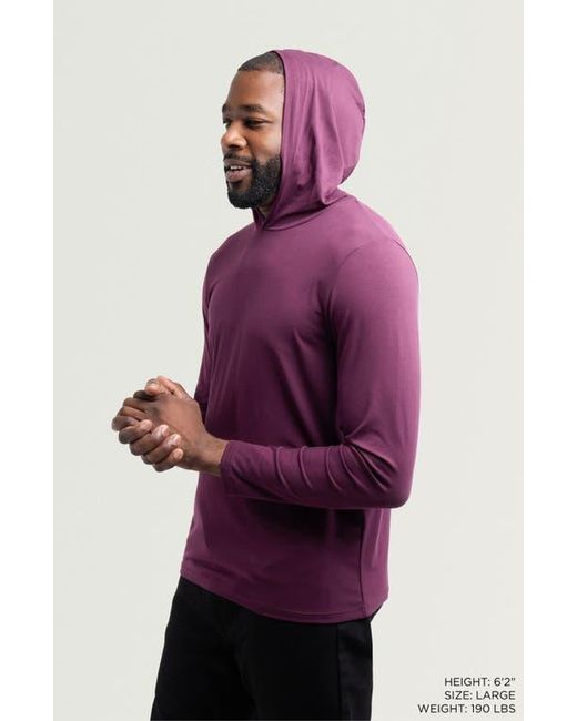 Xray Jeans Purple Long Sleeve Hooded T-Shirt for men