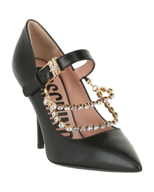 Moschino Metal Chain Mary Jane Pump in Black | Lyst