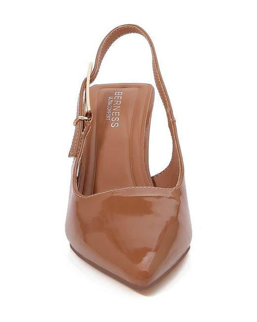 BERNESS Brown Honey Pointed Toe Slingback Pump