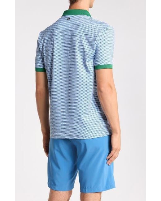 Swannies Blue Pine Print Performance Polo for men