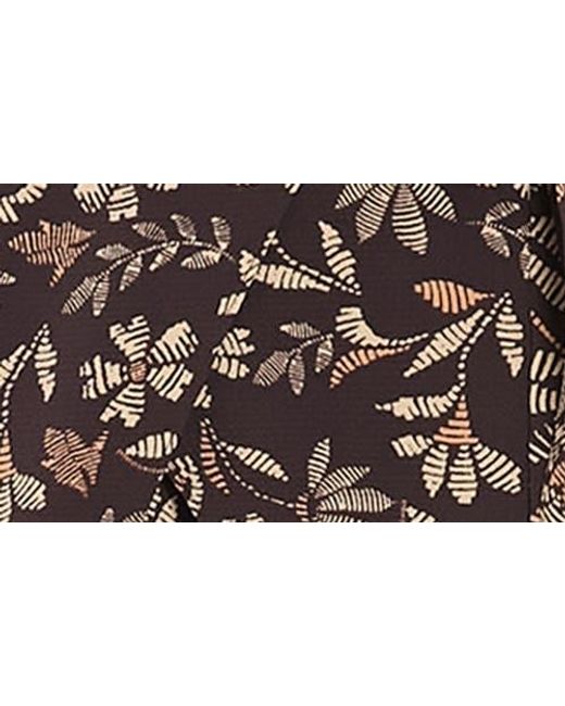 London Times Brown Floral Walk-Through Jumpsuit