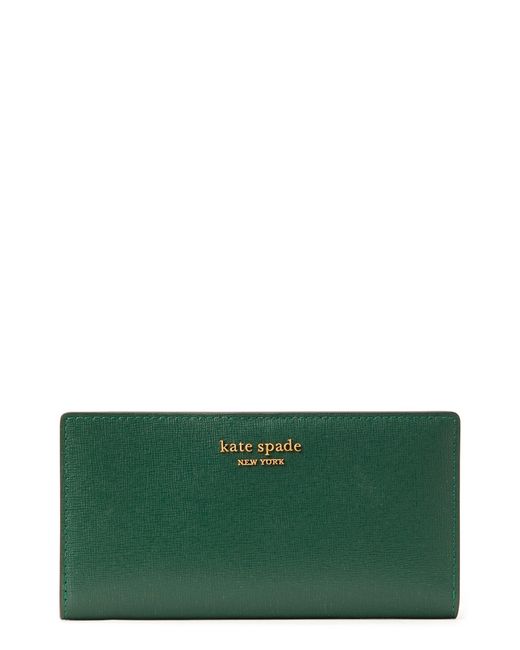 Kate Spade Morgan Small Slim Bifold Wallet in Green | Lyst