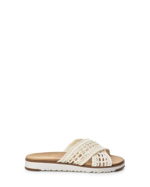 Catherine Malandrino White Nettie Woven Slide Sandal