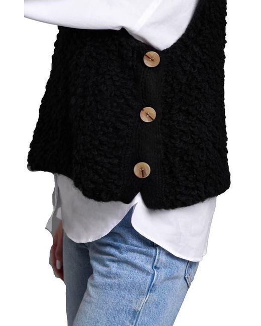 Saachi Black Buttoned Sweater Vest