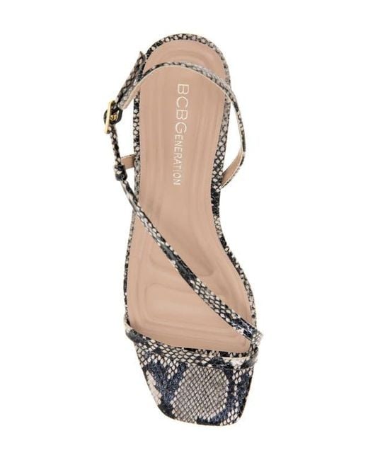 BCBGeneration Natural Inaya Snakeskin Embossed Sandal