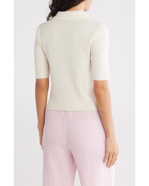 Steve Madden Natural Solid Rib Top