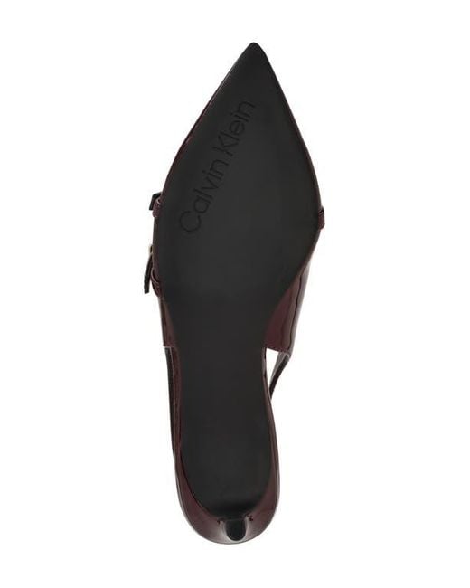 Calvin Klein Brown Dazea Slingback Kitten Heel Pump