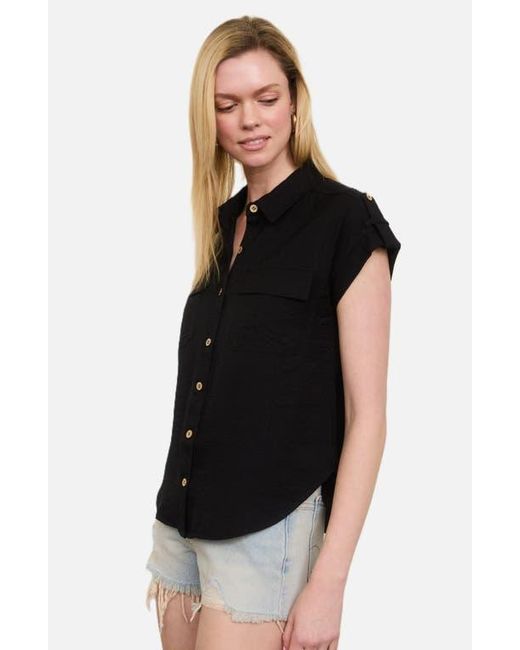 Blu Pepper Black Button Front Shirt