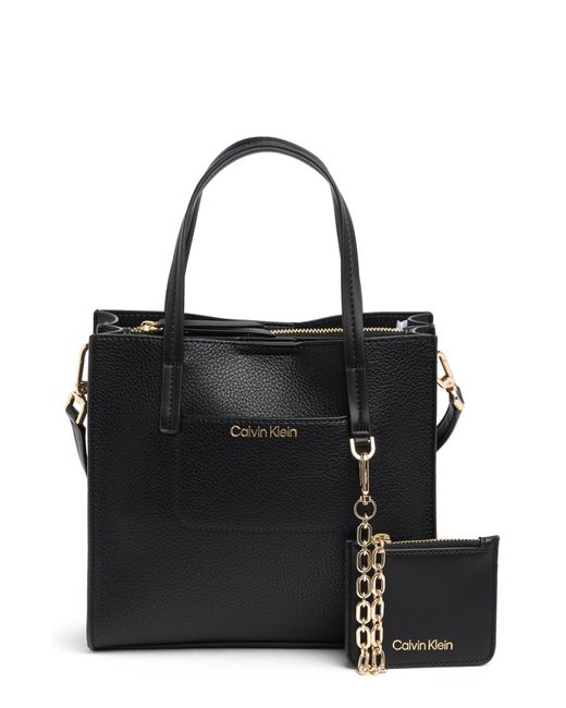 Calvin Klein Anya Leather Mini Bag In Black/gold At Nordstrom Rack Lyst