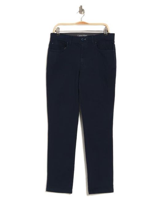 Calvin Klein Blue Brushed Twill Slim Pants for men
