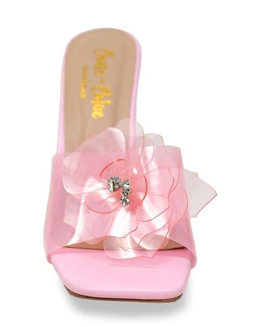 In Touch Footwear Pink Maeli Flower Slide Sandal