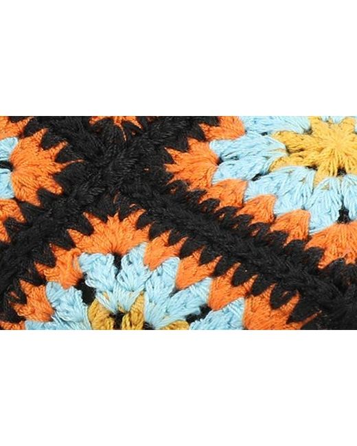 Journee Collection Black Floral Crocheted Platform Sandal