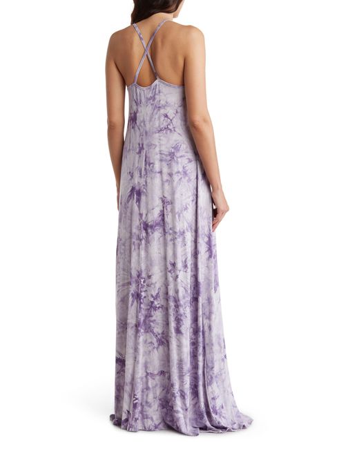 Go Couture Purple Tie Dye Maxi Tank Dress