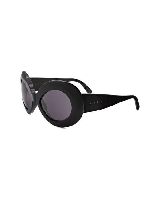 Marni Black 58Mm Round Sunglasses