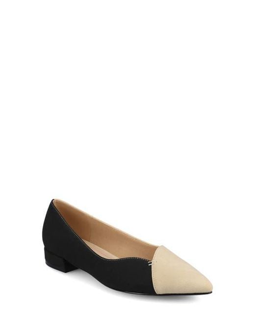 Journee Collection Black Carmin Pointed Toe Flat