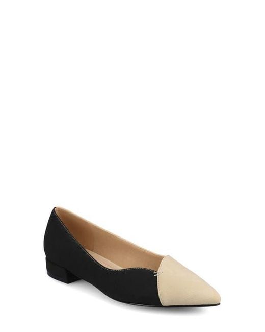 Journee Collection Black Carmin Pointed Toe Flat