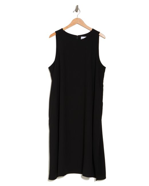 Nordstrom Black Sleeveless Crepe Midi Dress