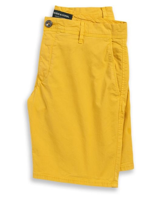 Rodd & Gunn Yellow The Peaks Regular Fit Shorts for men