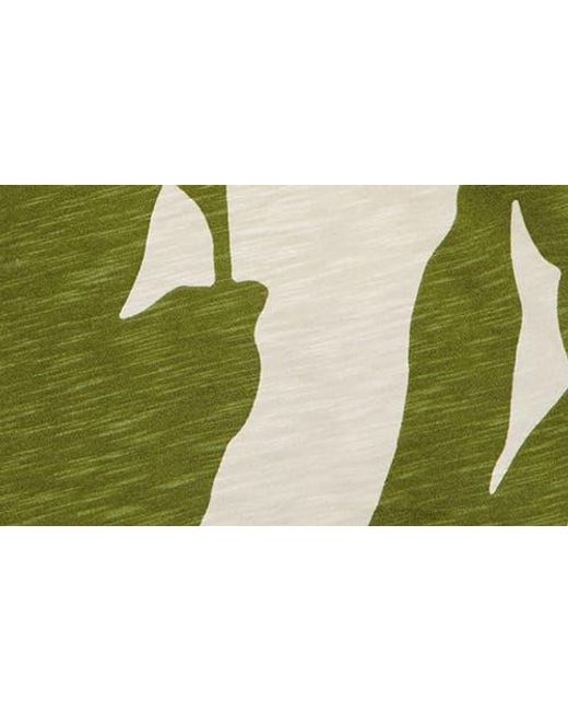 Sanctuary Green Print Split Neck Knit Top