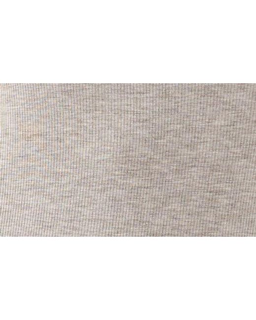 Halogen® Gray Fitted Ribbed Tank Top
